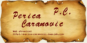 Perica Caranović vizit kartica